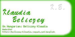 klaudia beliczey business card